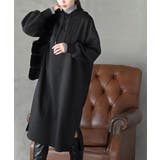 ブラック | ケーブル柄パーカーワンピース | rps