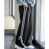 ブラック | リボンライントラックパンツ | rps