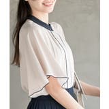 フロントタックバイカラーフレアー袖ブラウス | rps | 詳細画像15 