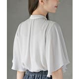 フロントタックバイカラーフレアー袖ブラウス | rps | 詳細画像33 