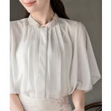 フロントタックバイカラーフレアー袖ブラウス | rps | 詳細画像6 