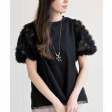 ブラック | フラワーレースパフスリーブＴｅｅ | rps