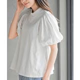 オフホワイト | スタンドカラーパフスリーブＴ | rps