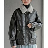 ブラック | ティペット付き合皮ブルゾン | rps