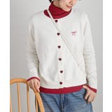 アイボリー | リボン刺繍＆ハートボタンクルーネックカーディガン | rps