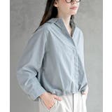 サックス | 裾タックヒヨクブラウス | rps