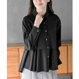 ブラック | 裾レイヤーブラウス | rps