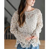 アイボリー | カギ針花柄プルオーバー | rps