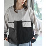 オフベージュ | ダブルジップポケット配色ブラウス | rps