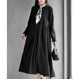 ブラック | 斜め切替レイヤーワンピース | rps