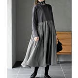 異素材切替バルーンワンピース | rps | 詳細画像5 