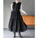 ブラック | フロントジップティアードジレワンピース | rps