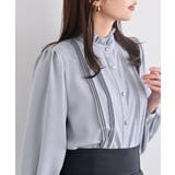 サックス | 多釦ハイネックブラウス | rps