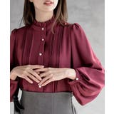 ボルドー | 多釦ハイネックブラウス | rps