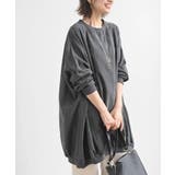 CHACグレー | ピーチ起毛リブ使いゆったりチュニック | rps