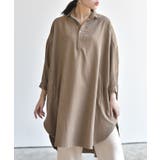 Dベージュ | ピーチ起毛ドルマンシャツワンピース | rps