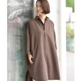 ブラウン | ピーチ起毛ドルマンシャツワンピース | rps