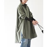 Dグリーン | ピーチ起毛ドルマンシャツワンピース | rps