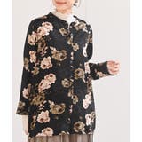 ブラック | アソートプリントバンドカラーチュニックブラウス | rps