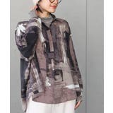 ブラウン | アソートプリントタックブラウス | rps