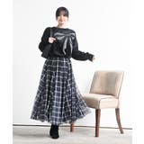 チェックチュールたっぷりフレアースカート | rps | 詳細画像2 