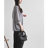 スクエアーネックギャザー５分袖ブラウス | rps | 詳細画像11 