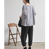 スクエアーネックギャザー５分袖ブラウス | rps | 詳細画像12 