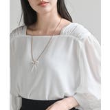 スクエアーネックギャザー５分袖ブラウス | rps | 詳細画像6 