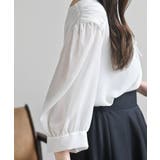 スクエアーネックギャザー５分袖ブラウス | rps | 詳細画像9 