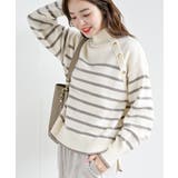 グレージュ | ボーダーニットプルオーバー | rps