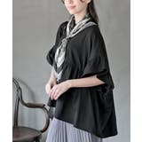 ブラック | コットンワイドギャザーＴ | rps