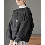 ブラック | ウェーブ編みニットプルオーバー | rps