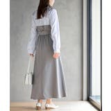 無地×ストライプシャツドッキングワンピース | rps | 詳細画像4 