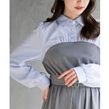 無地×ストライプシャツドッキングワンピース | rps | 詳細画像6 