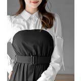 異素材切替リボン袖ドッキングワンピース | rps | 詳細画像13 