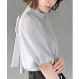 楊柳ラメバルーンスリーブ5分袖ブラウス | rps | 詳細画像19