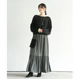 デシンプリントシャーリング肩リボンワンピース | rps | 詳細画像10 