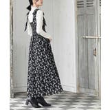 デシンプリントシャーリング肩リボンワンピース | rps | 詳細画像15 