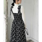 デシンプリントシャーリング肩リボンワンピース | rps | 詳細画像18 