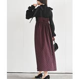 ドットフロッキープリント肩リボンギャザーワンピース | rps | 詳細画像14 