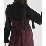 ドットフロッキープリント肩リボンギャザーワンピース | rps | 詳細画像18 