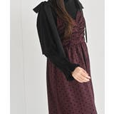 ドットフロッキープリント肩リボンギャザーワンピース | rps | 詳細画像19 