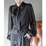 ブラック | ラメシアーバルーンスリーブブラウス | rps