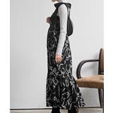 リボン柄プリントシャーリング肩リボンワンピース | rps | 詳細画像12 