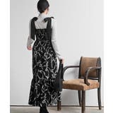 リボン柄プリントシャーリング肩リボンワンピース | rps | 詳細画像13 