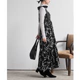 リボン柄プリントシャーリング肩リボンワンピース | rps | 詳細画像14 