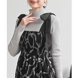 リボン柄プリントシャーリング肩リボンワンピース | rps | 詳細画像15 