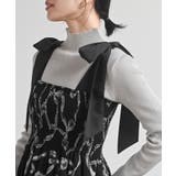 リボン柄プリントシャーリング肩リボンワンピース | rps | 詳細画像16 