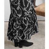 リボン柄プリントシャーリング肩リボンワンピース | rps | 詳細画像19 