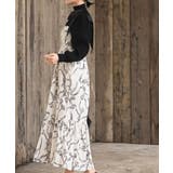 リボン柄プリントシャーリング肩リボンワンピース | rps | 詳細画像3 